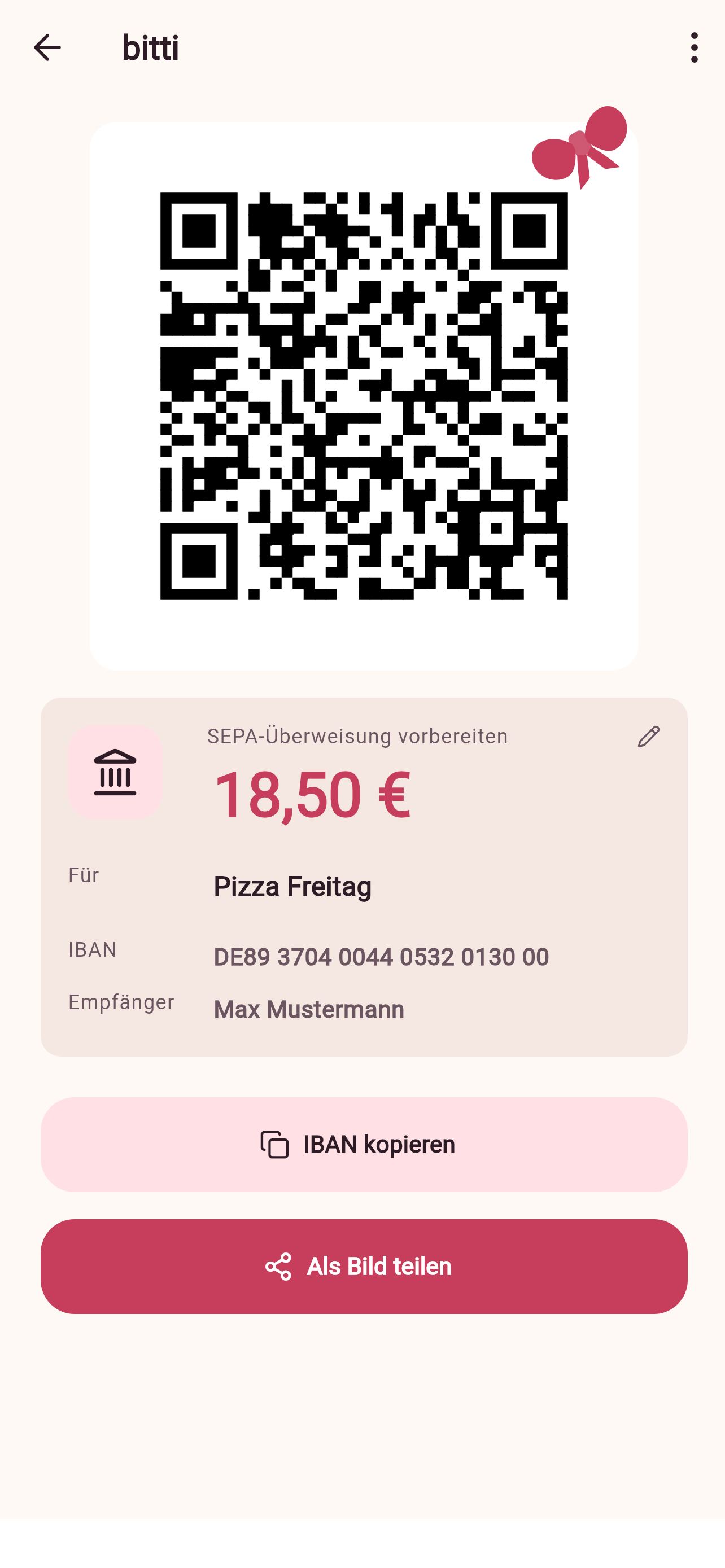 SEPA-QR-Code in bitti anzeigen