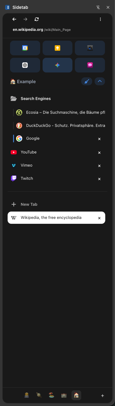 Sidetab im Chrome-Sidepanel